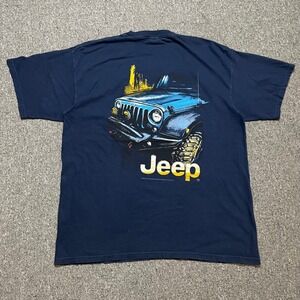 Jeep Wrangler Graphic T-Shirt Comfort Colors Navy Blue XL Heavyweight Cotton